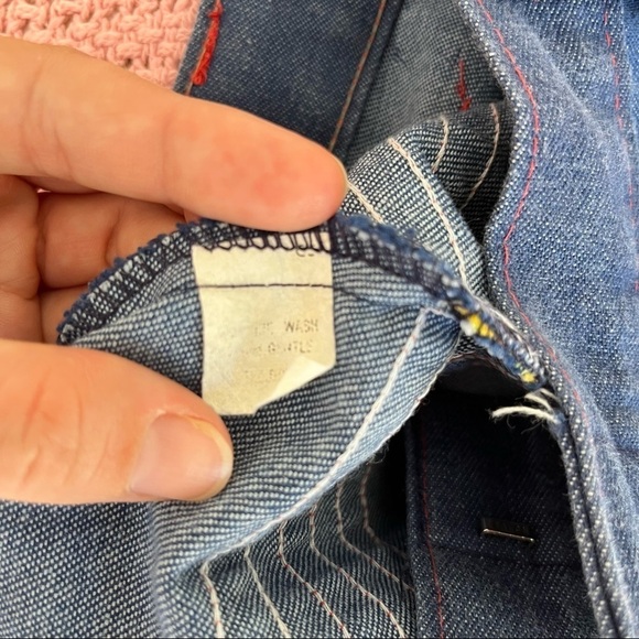 VINTAGE 70s high waist wide leg denim culottes shorts cottage core boho 25 waist - Picture 11 of 11